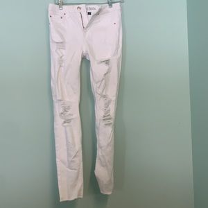 White ripped skinny jeans
